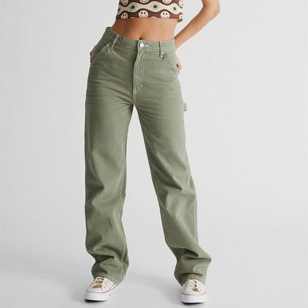PacSun Olive Boyfriend Carpenter Pants